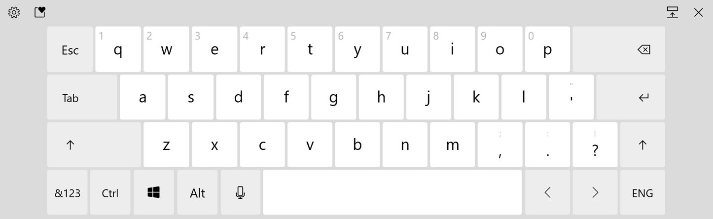The updated default layout now features the Esc, Tab, Windows, and Alt keys.