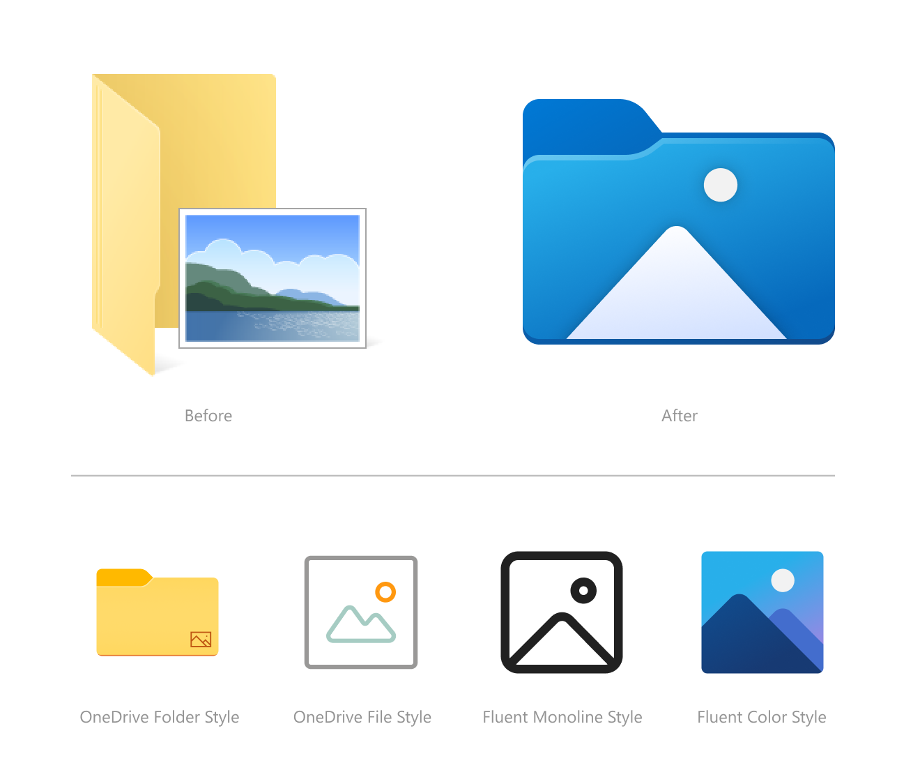 Before and after Photos icons in File Explorer.