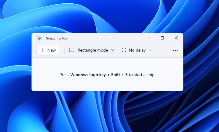 The new visuals for the Snipping Tool in Windows 11. 