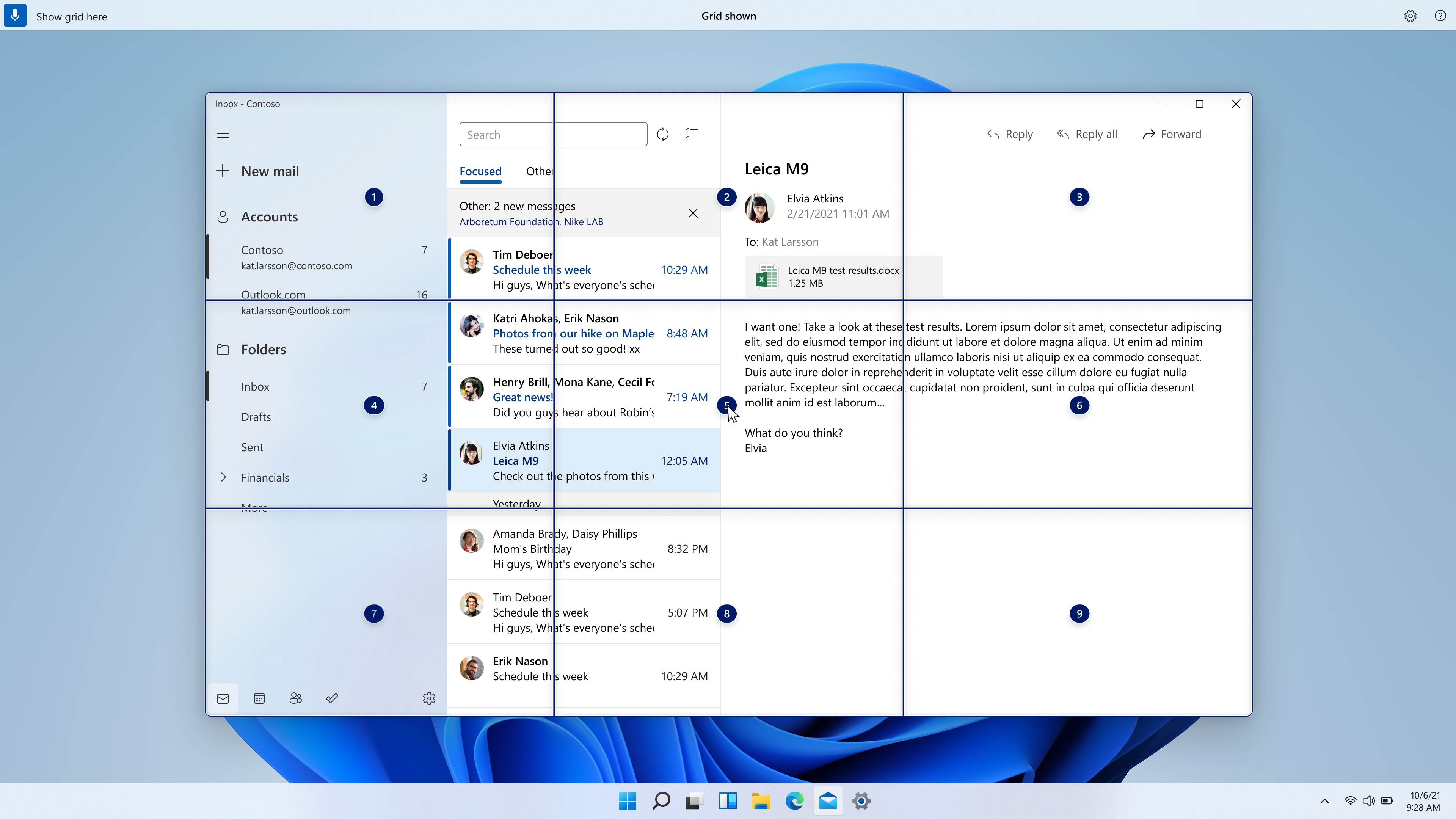 Voice access grid overlay.