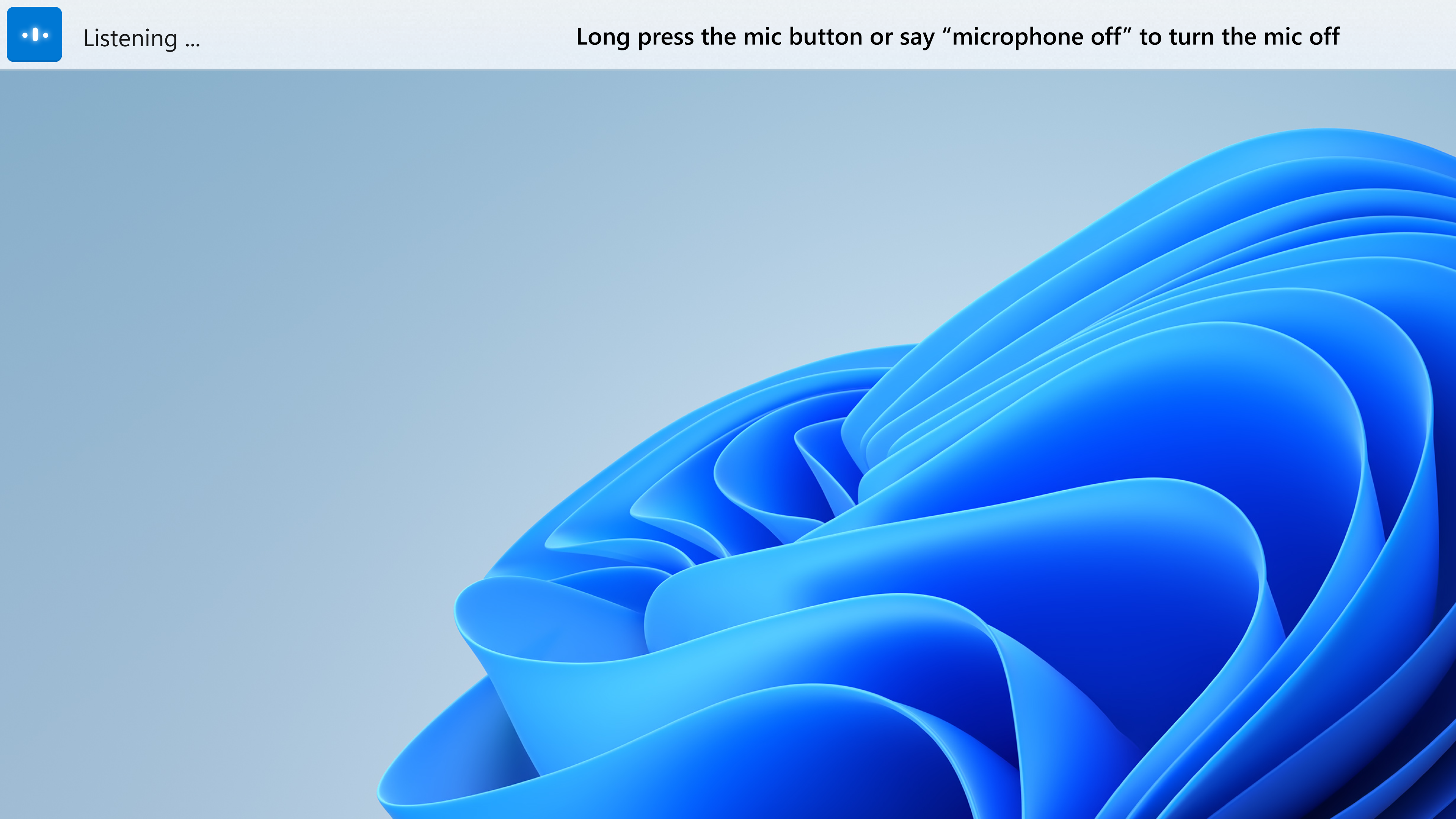 Voice access in the listening state. Windows 11