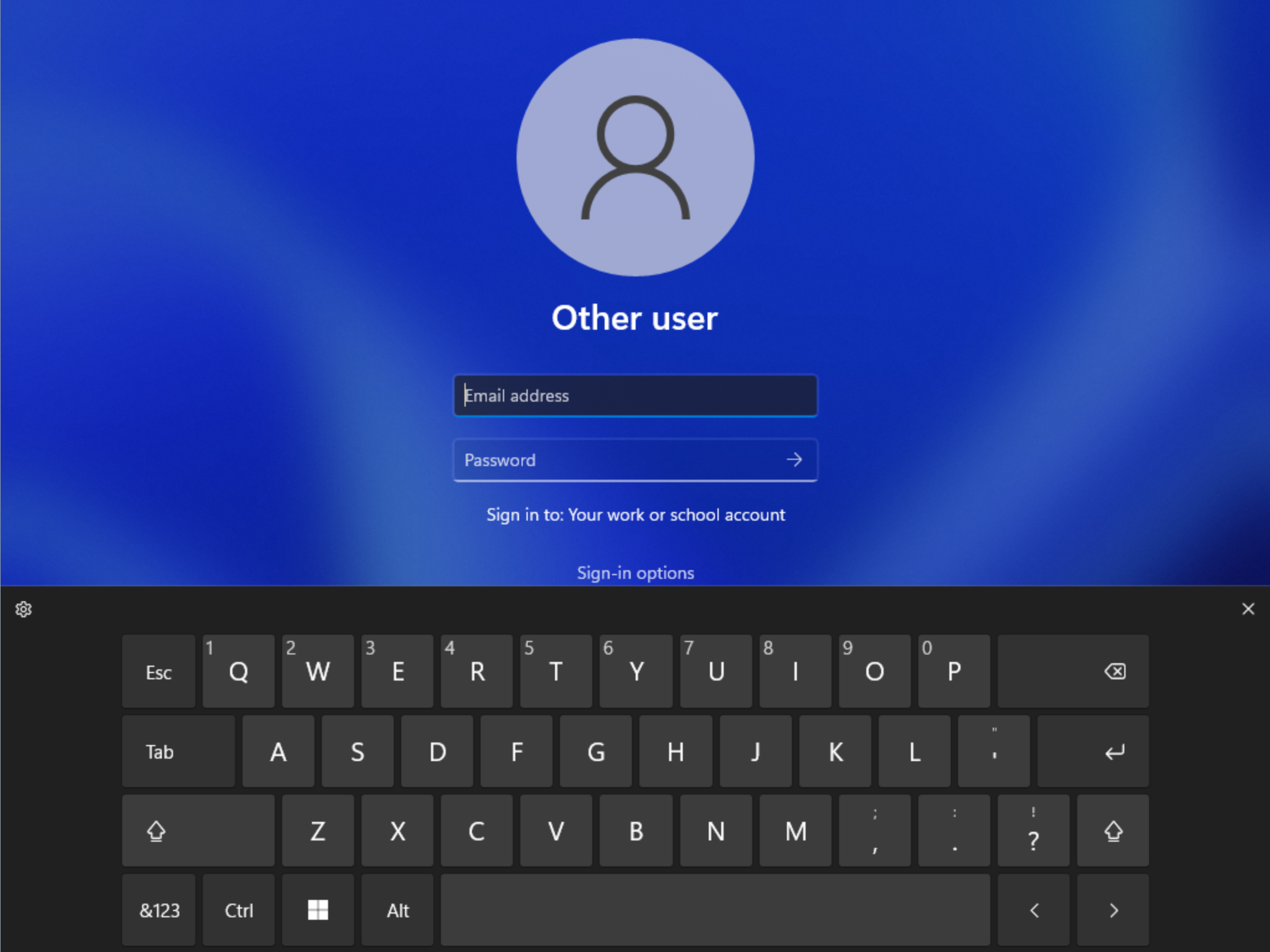 El diseño actualizado del teclado táctil como se ve desde la pantalla de bloqueo.