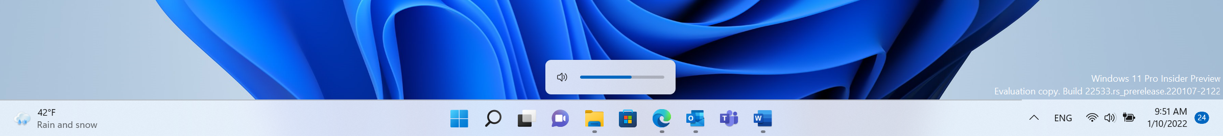 The redesigned hardware indicator for volume.