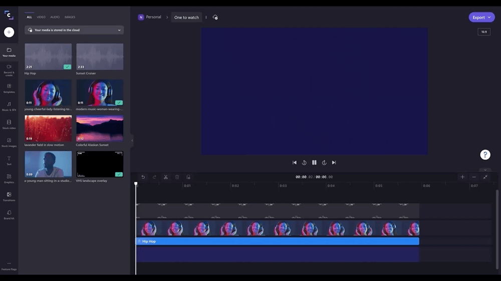 Clipchamp’s video editing experience with the timeline.