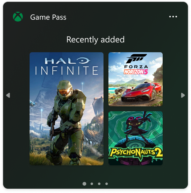 Game Pass widget'ı.
