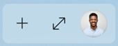 Le bouton qui s'affiche en haut à droite pour développer le tableau des widgets.