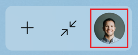 ウィジェット設定を起動するためにボードの右上に表示されるボタン。