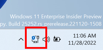 Glanceable VPN status in the system tray.