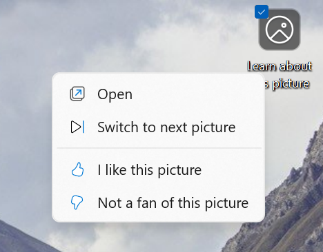 Updated Windows Spotlight icon on the desktop when Spotlight is turned on.