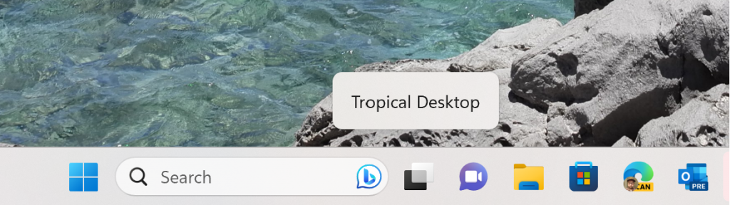 Labels will appear when switching between desktops.