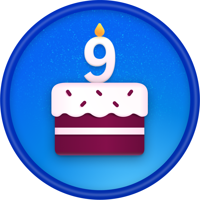 Windows Insider Program 9-year anniversary badge.