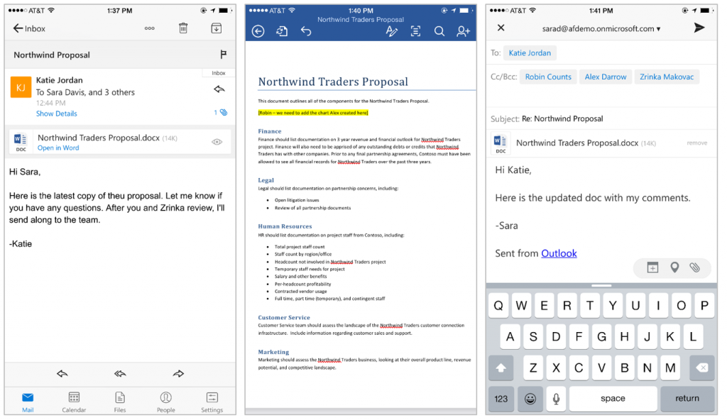 Office documents - Outlook - iOS