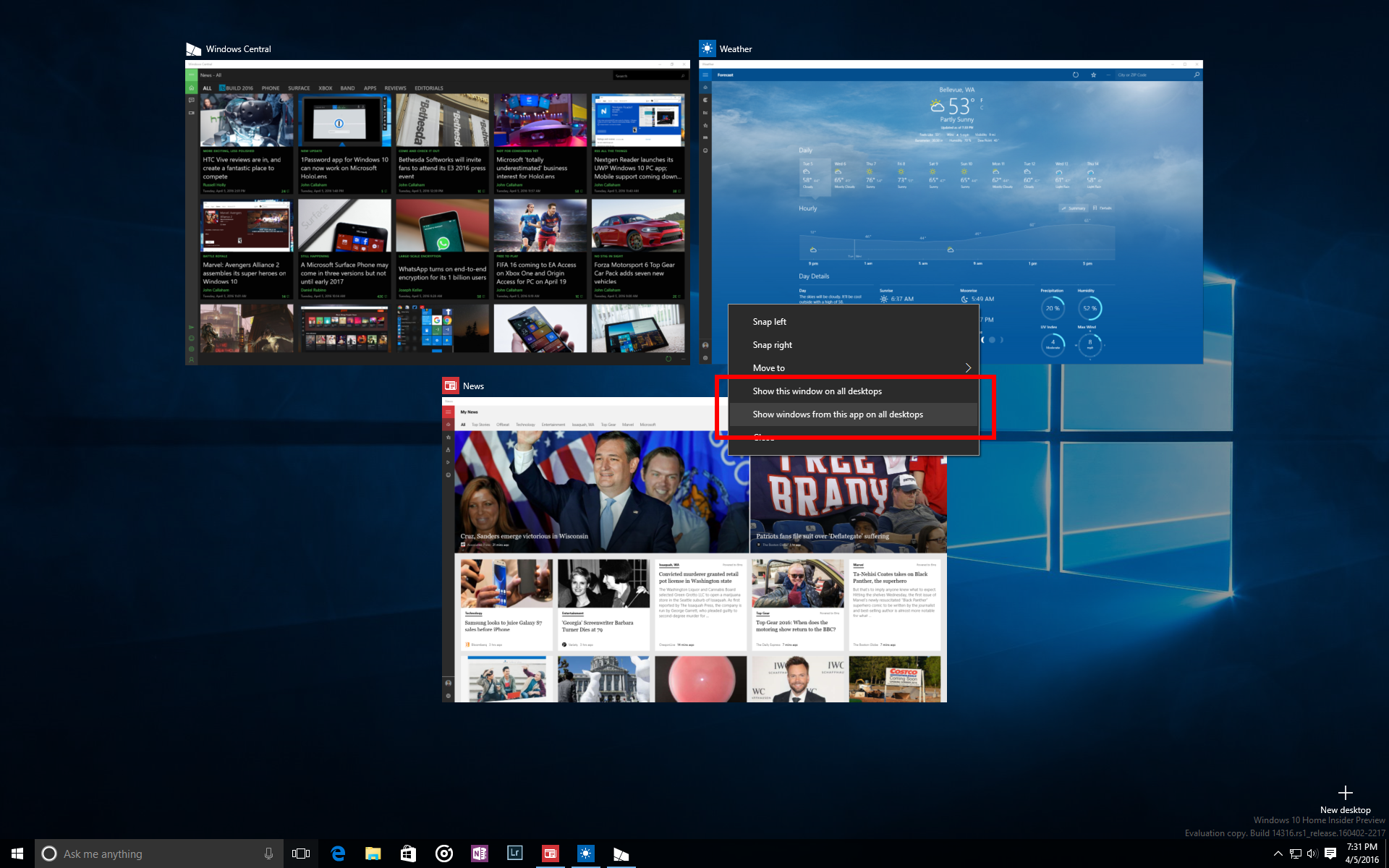 Windows 10 Insider Preview Build 14316 - vd-show-all-desktops
