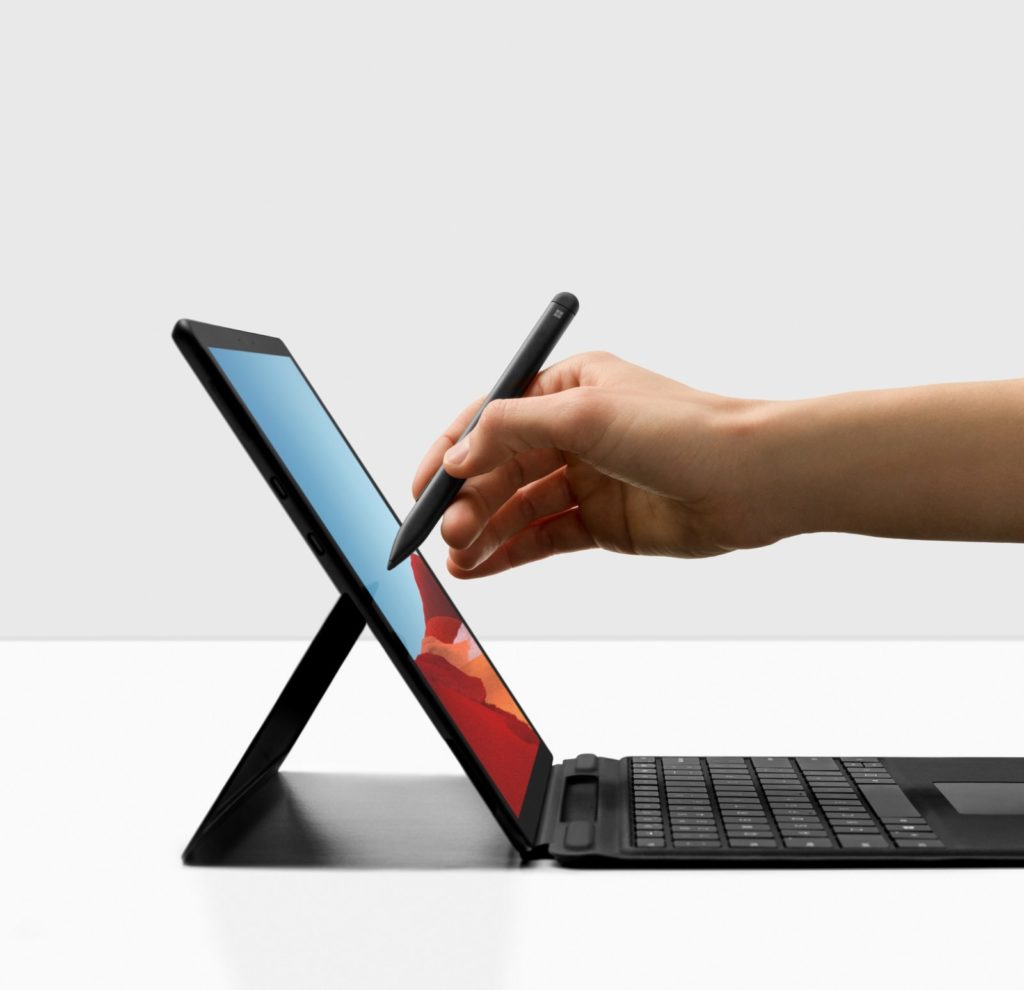 Vista de costado de Surface Pro X