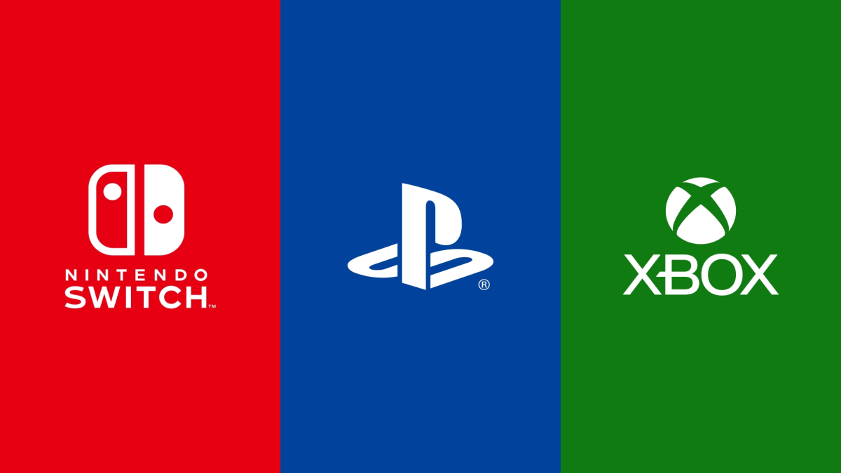 Mosaico con logos de Nintendo Switch, PlayStation y Xbox
