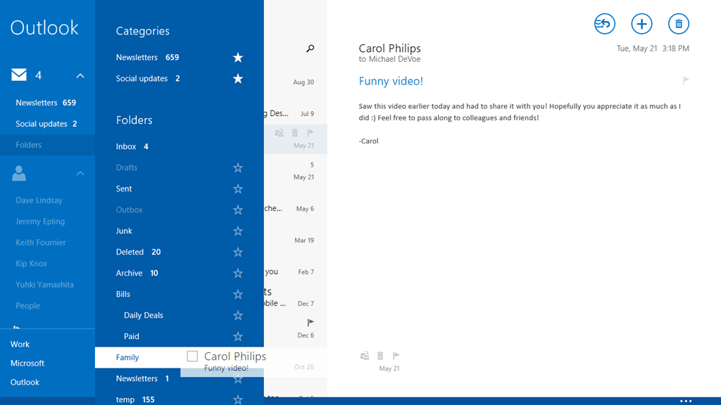 referandum küflü tam  Right from the Start: Delivering the best email experience on any tablet  with Windows 8.1 | Windows Experience Blog
