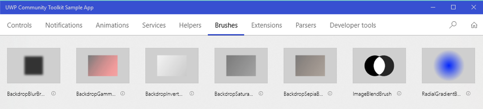 Examples of XAML brushes.